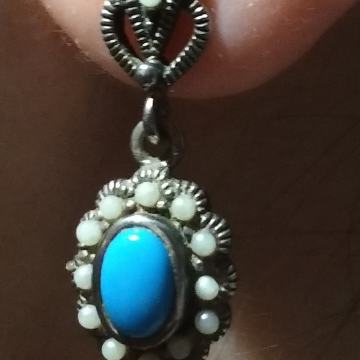 Srebrne naušnice sa tirkiznim kamenom iz Turske