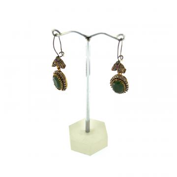 SREBRNE NAUŠNICE SA ZELENIM KAMENOM 9,29g .925, R1, RATE, POVOLJNO!