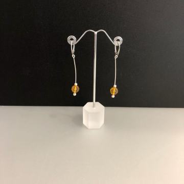 SREBRNE NAUŠNICE SA ŽUTIM KAMENIMA 3,51g .925, R1, RATE, POVOLJNO!