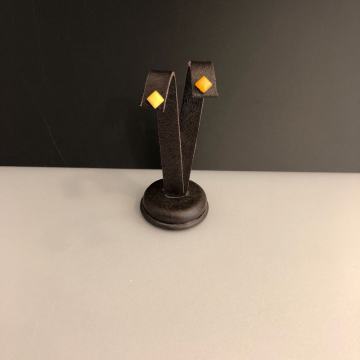 SREBRNE NAUŠNICE SA ŽUTIM KAMENOM 0,80g .925, R1, RATE, POVOLJNO!