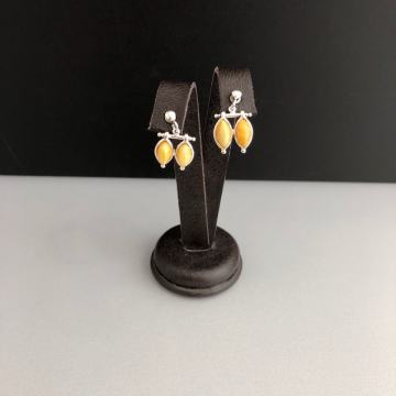 SREBRNE NAUŠNICE SA ŽUTIM KAMENOM 3,10g .925, R1, RATE, POVOLJNO!