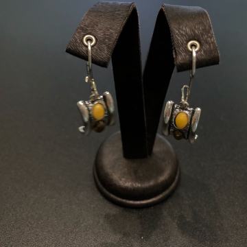 SREBRNE NAUŠNICE SA ŽUTIM KAMENOM 4,57g .925, R1,DO 36RATA, POVOLJNO!