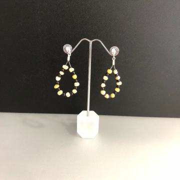 SREBRNE NAUŠNICE SA ŽUTIM I SMEĐIM KAMENIMA 3,6g 925,R1,RATE,POVOLJNO!