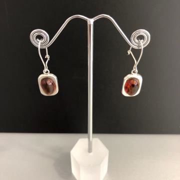 SREBRNE NAUŠNICE SA ŽUTO SMEĐIM KAMENOM 3,21g .925,R1, RATE, POVOLJNO!