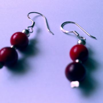 Srebro 925 koraljne naušnice