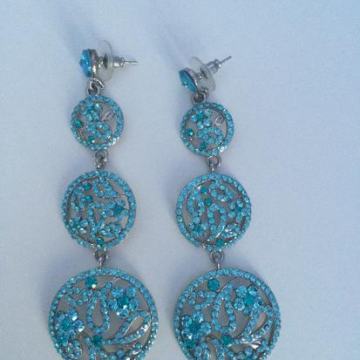 Tirkizne viseće naušnice ručni rad