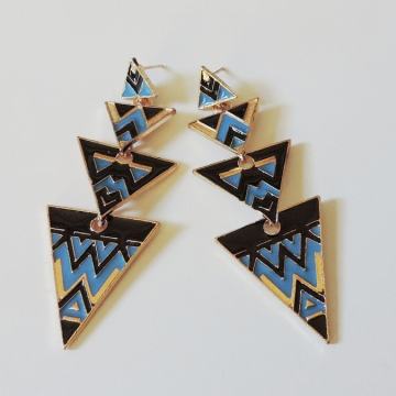 Triangle naušnice plavo-crne