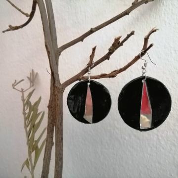 Unikat crne naušnice ručni rad