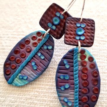 Unikatne naušnice od polimerne gline , ručni rad