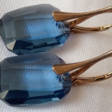 Vintage naušnice SREBRO+KRISTAL pečat radnje, punca dimenzije: 3x1.5cm