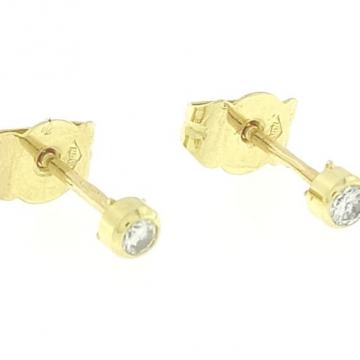 ZLATNE DIJAMANTNE ŠTIFT NAUŠNICE 18K (750) 0,81g NOVO • GOLD SHOP •