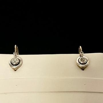 ZLATNE NAUŠNICE 14K 1,96G S DIJAMANTIMA 0,09CT / R1, RATE!