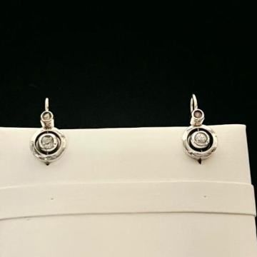 ZLATNE NAUŠNICE 14K 2.80G S DIJAMANTIMA 0,16CT / R1, RATE!