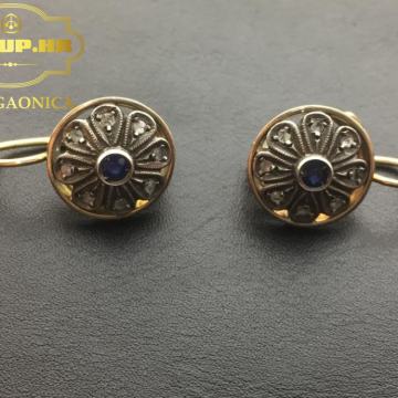 ZLATNE NAUŠNICE S BRILJANTIMA 9.76G 14K / R1, RATE !!