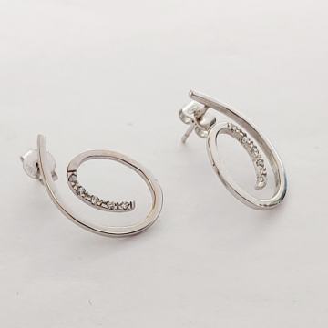 ZLATNE NAUŠNICE SA CIRKONIMA (BIJELO ZLATO) 14K 3,38G **DO 24 RATE**