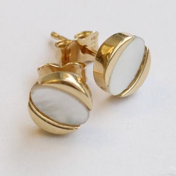 ZLATNE NAUŠNICE SA SEDEFOM 14K (585) 1,80 grama NOVO • GOLD SHOP •