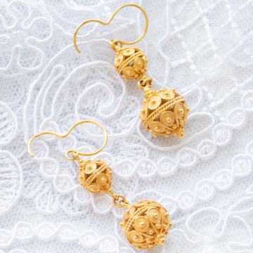 ZLATNE NAUŠNICE ŠIBENSKI BOTUNI 14K (585) 9,49g NOVO • GOLD SHOP •