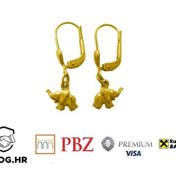 ZLATNE NAUŠNICE SLONIĆI 14K 1,88G ***DO 24 RATE*** R1!