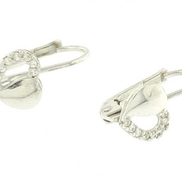 ZLATNE NAUŠNICE SRCA S CIRKONIMA 14K (585) 1,62g NOVO • GOLD SHOP •