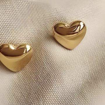 ZLATNE NAUŠNICE SRCE - NOVO - VEĆIH DIMENZIJA