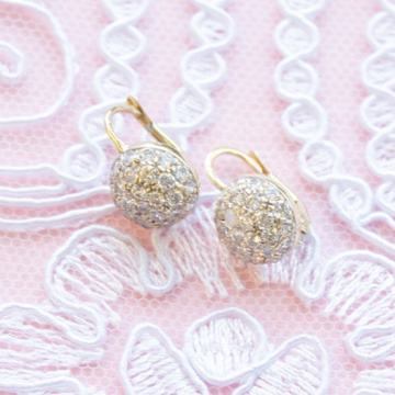 ZLATNE VISEĆE NAUŠNICE CIRKONIĆI 14K (585) 4,24g NOVO • GOLD SHOP •