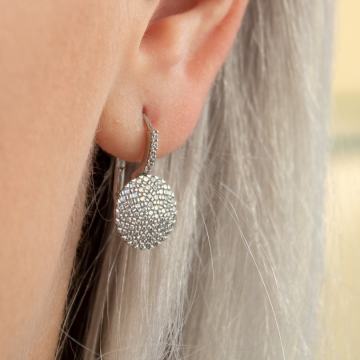 ZLATNE VISEĆE NAUŠNICE S CIRKONIMA 18K (750) 4,54g NOVO • GOLD SHOP •