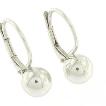 ZLATNE VISEĆE NAUŠNICE GLAT KUGLE 14K (585) 1,81g NOVO • GOLD SHOP •