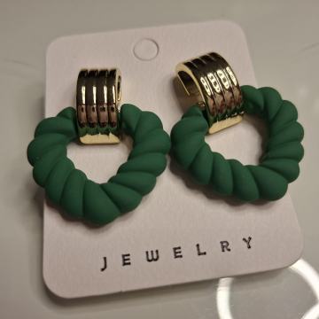 ZLATNO - ZELENE NAUŠNICE - NOVO