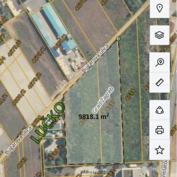 Građ.zemljište, Lučko/9815 m2/Poslovno stambena zona/Odlična lokacija