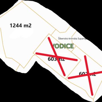 Građevinsko zemljište u mirnom predjelu, 1244m2, Vodice