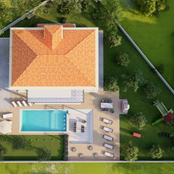 Građevinsko zemljište s projektom vile s bazenom, Šestanovac
