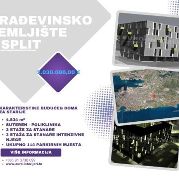 Građevinsko zemljište - Split površine 4.834 m², BEZ PROVIZIJE!