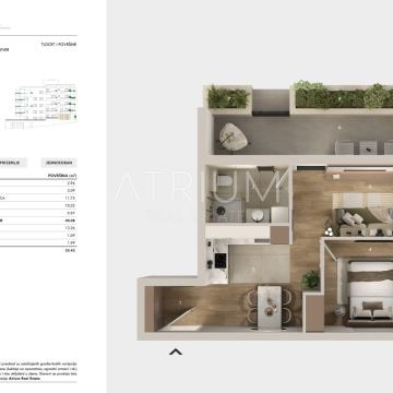Jednosoban stan, Seget Donji- novogradnja