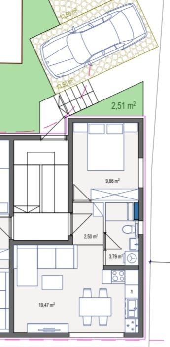 Kaštel Gomilica, 36 m2 + vrt - REZERVACIJE