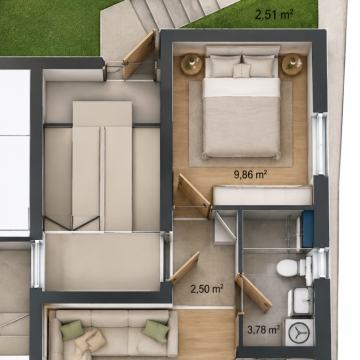 Kaštel Gomilica, 36 m2 + vrt -Početak gradnje
