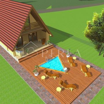 LOVINAC - Raduč, prekrasna drvena kuća na prostranoj okućnici!!