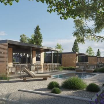 Mobilna kućica, novo, 32 m2+24 m2 terasa+bazen+parking