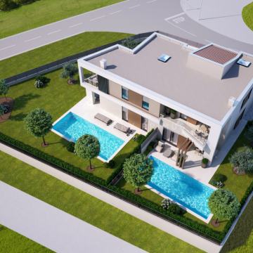 Moderna dvojna kuća s bazenom, Murine, Umag