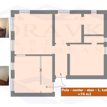 Stan: Pula, 74.00 m2, centar