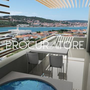 Trogir, Trosobni stan 90.00 m2, novogradnja