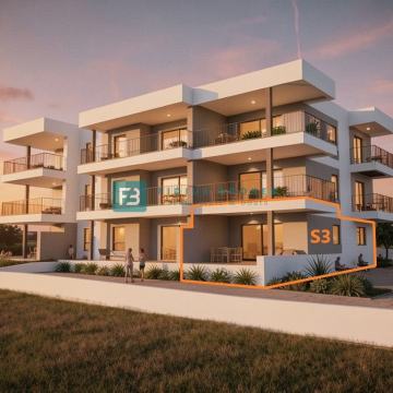 VODICE, novogradnja, prizemlje, 2 spavaće sobe, terasa 22 m2, 2.545 €/