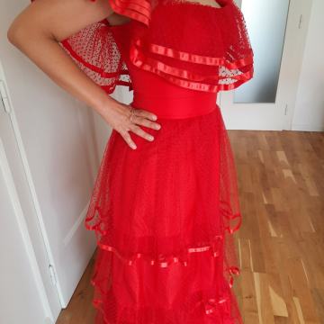 crvena vjenčanica, čista svila, br. 36-38