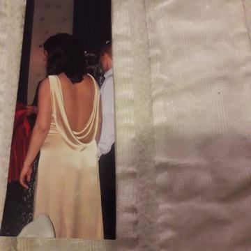 Vjenčana / svečana zlatna haljina (za trudnicu 6-7 mjeseci)