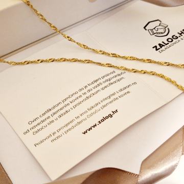 14K ZLATNI LANČIĆ I PRIVJESAK ZLATNA PLOČICA 4,31G***24RATE***R1***