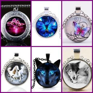 LANČIĆ PRIVJESAK ŽIVOTINJA UMJETNOST CVIJEĆE HOROSKOP AUTIZAM MEDALJON