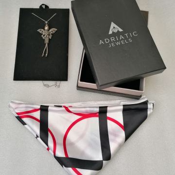 Adriatic Jewels - Komplet Lančić sa privjeskom i svilena marama