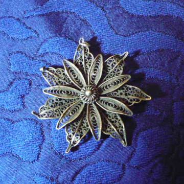 ANTIKNI FILIGRANSKI PRIVJESAK, visina: 5cm, -SREBRO 925
