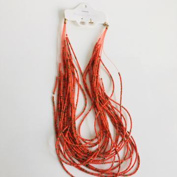 CRVENO ZLATNA OGRLICA S PERLICAMA