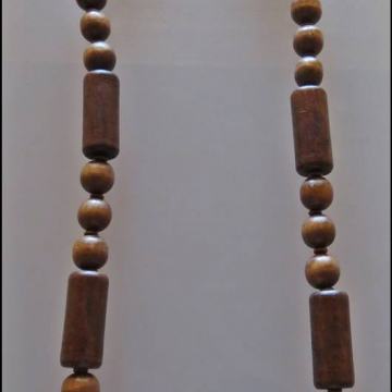 Drvena ogrlica smeđe boje + narukvica, NOVO