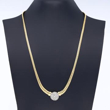 Ekskluzivna, masivna ogrlica od 585 zlata s 1-karatnimdijamantima